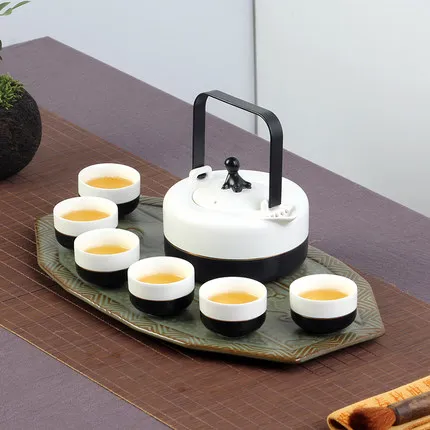 Paprasta-Japonų stiliaus didelis arbatos puodelis rinkinys keramikos namų didelės talpos pluošto puodą, dovanų dėžutėje 3