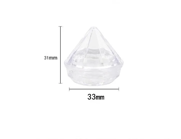 5G Tuščius skaidraus Plastiko Deimanto Formos Grietinėlės Indelį, Mini Mažas Kosmetikos Nešiojamų Lūpų Sub Konteinerių, Kelionės Mėginio Kremas Puodą 1