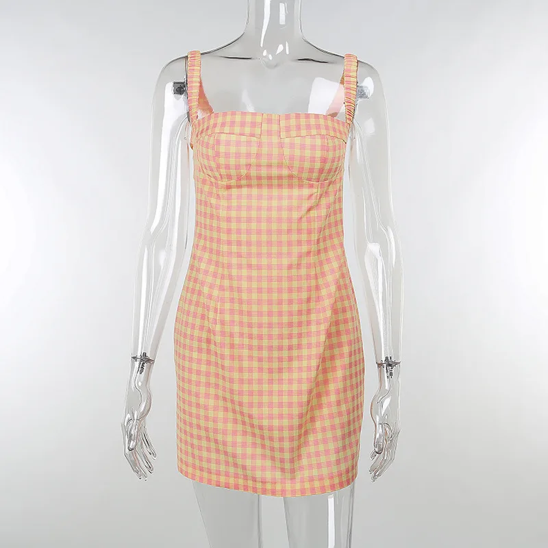 Retro Pledas Klubo Suknelė Vasaros Suknelės Moterims 2022 Sujungimas Saldus Slim Kontrastingos Suspender Mini Suknelė Vestidos Mujer Verano 5