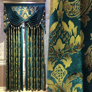 Nauja Europos stiliaus sutirštės spalvinimas šeniliniai žakardiniai miegamasis retro teismas prabangus atmosfera kambarį užuolaidų
