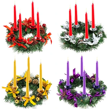 Kalėdų Vainikai Žvakių Laikikliai Žvakės, Žiedai, Žvakidė Stovėti Kalėdos Girliandą Kalėdų Dekoracijos Namams 1