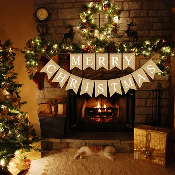 1 vnt Linksmų Kalėdų Laiškas Reklama Black Christmas Garland Merry Christmas Banner Skalbiniai Kabo Reklama 1