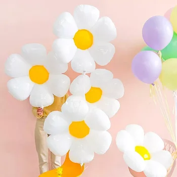 2vnt Balta Daisy Gėlių Folija Balionas multi dydis saulėgrąžų balionai kūdikių dušas, Gimtadienis, vestuvės apdailos, Karštos Nuotraukos Rekvizitai