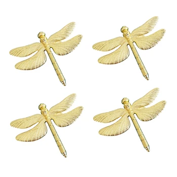 24PCS Dragonfly Servetėlių Žiedas Aukso 