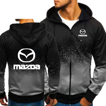 Hoodies Vyrų Mazda Automobilio Logotipas Spausdinti Atsitiktinis Hip-Hop Harajuku ilgomis Rankovėmis su Gobtuvu Palaidinės Mens užtrauktuku Striukė Vyras Bliuzono Drabužių Z
