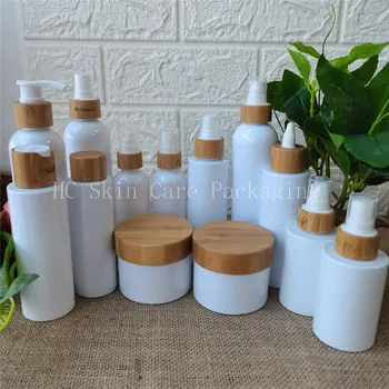 Ekologinio draugiškas Daugkartiniai Tuščių Butelių, matinio /baltas/skaidrus plastiko buteliai ir indeliai grietinėlės bambuko bžūp purškimo losjonas siurblys butelis