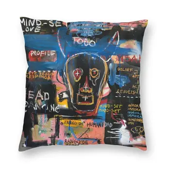 Šiaurės Protas-Nustatyti, Jean Michel Basquiat Pagalvėlė Padengti 40x40cm Aksomo, Abstrakčiai Pop Art Pagalvę už Sofos Aikštėje Užvalkalas Namų Dekoro