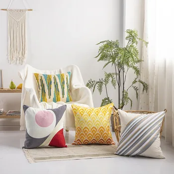 Paprastas šviežias stiliaus bauda išsiuvinėti mesti pagalvės užvalkalą sofos pagalvėlių apvalkalus namų dekoro