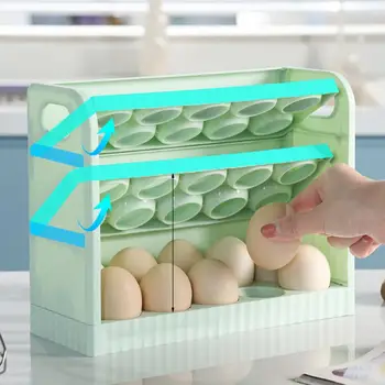 Sandėliavimo Flip-Tipo, Šaldytuve Organizatorius Dėžutė Kiaušinių Stovas, skirtas Šaldytuvas 3