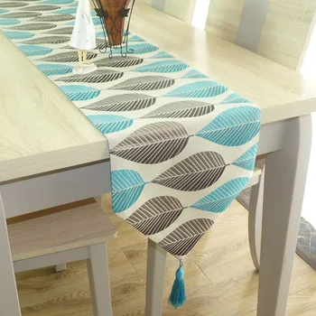 Stalo Runner Modernaus Stiliaus Lapų Modelio staltiesė su Kutas Dekoracija Vestuvių Vakarienę Dekoratyvinis Namų Tekstilės